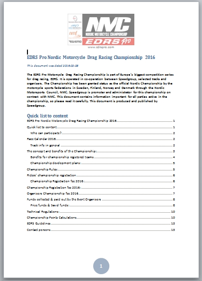 EDRS Pro Nordic MC guidelines front